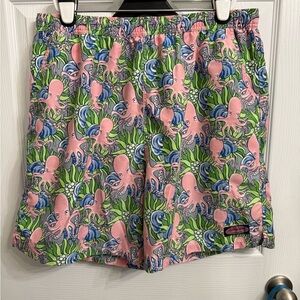 Vineyard vines octopus print swim trunks Men’s XL Bathing Suit Shorts Pink Blue